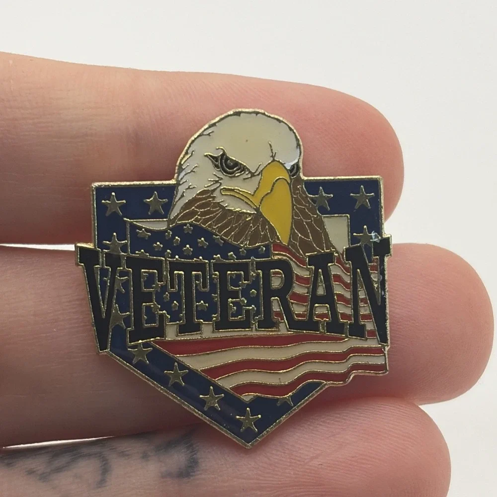 Military Veteran United States Of America Bald Eagle Bird Lapel Hat Pin